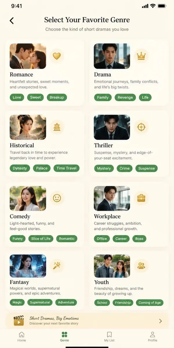 红豆短剧APP界面示意：点播榜单页